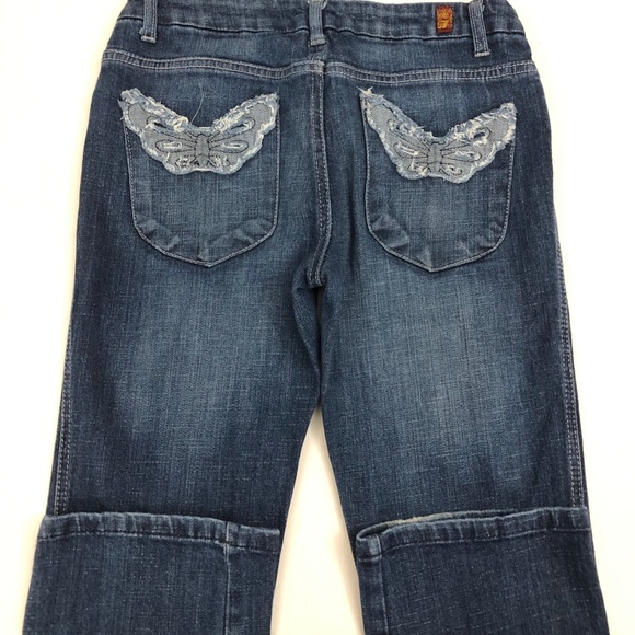 Rare 7FAM Jeans l Sz 28 l Straight Leg Butterfly Back Pockets Jeans - Picture 8 of 14